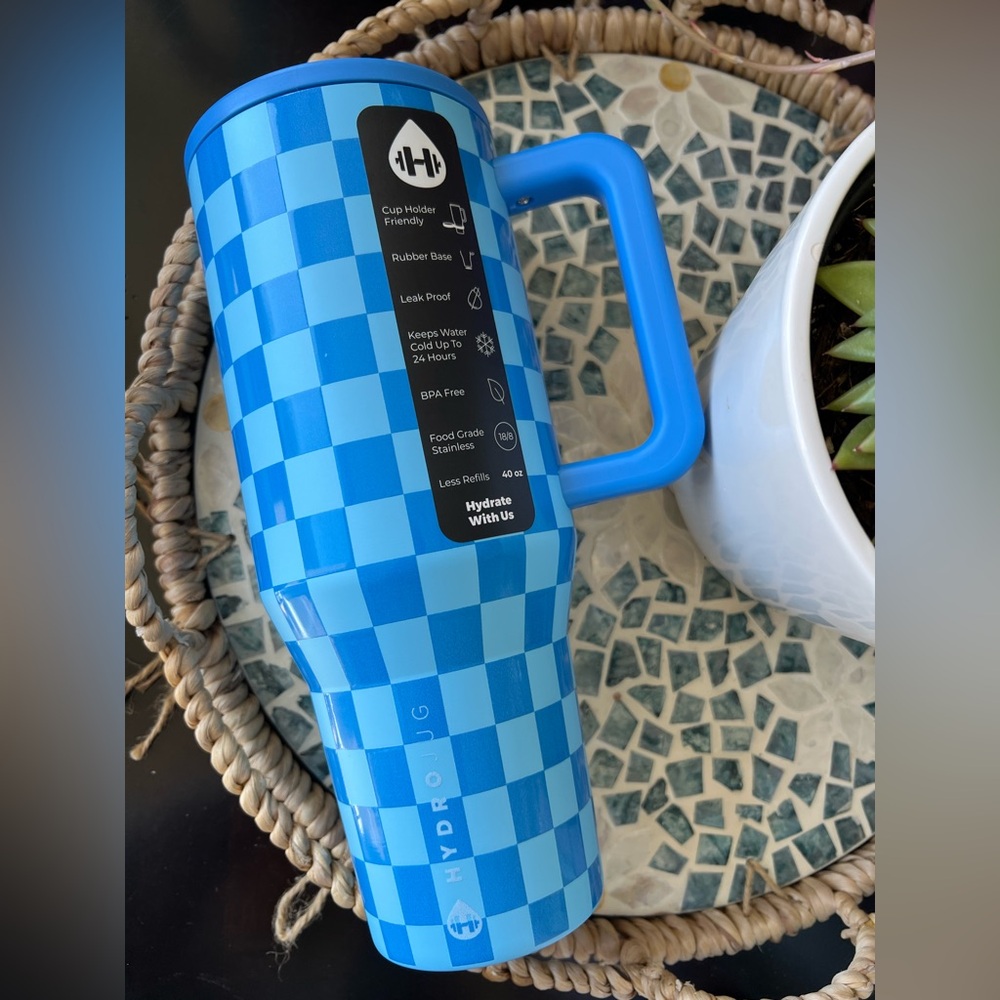 Hydrojug COBALT CHECKER 40oz Traveler Tumbler